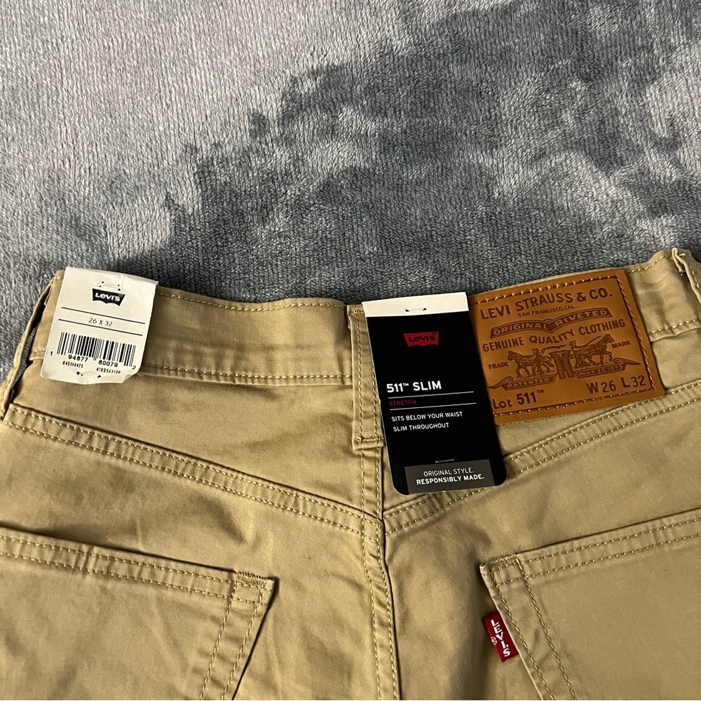 Levi's 511 Slim Stretch Pants for Teens, Beige, 26 x 32